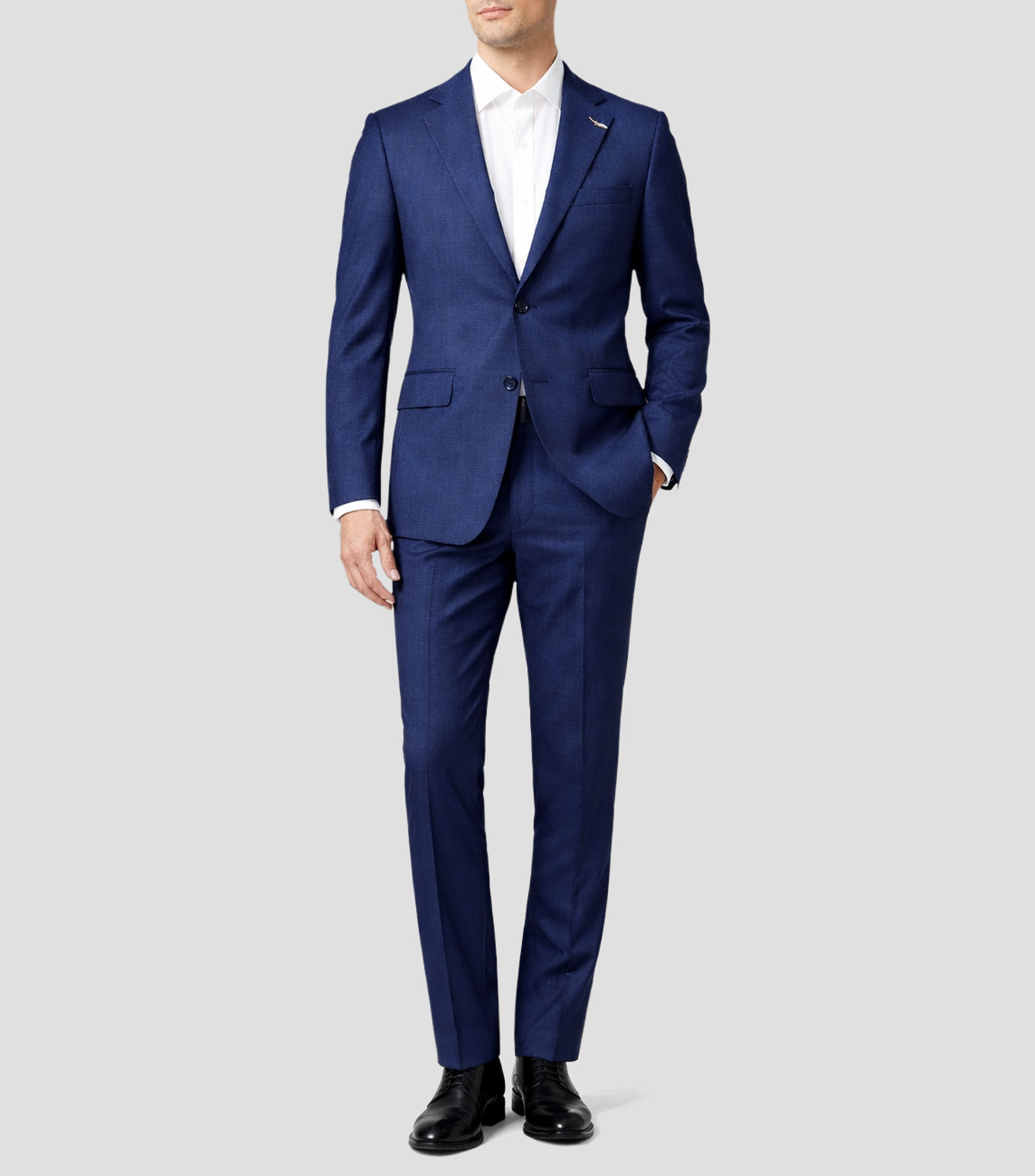 Traje de corte regular con cuadros Hombre